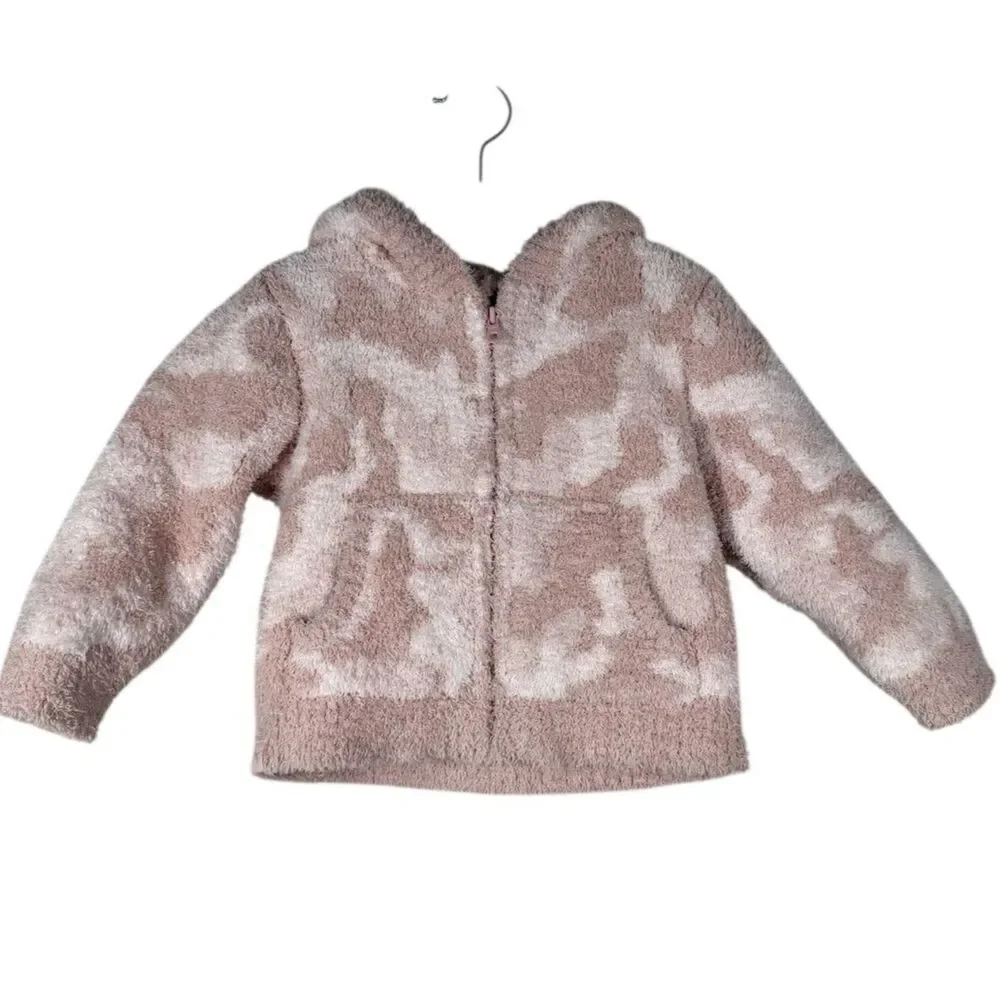 Barefoot Dreams Girls Cozy Chic Full Zip Jacket Sz 18- 24 Months Plush Soft Cozy